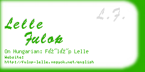 lelle fulop business card